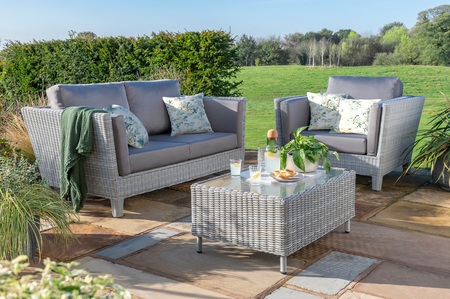 Byron Lounging Chair, Lounging Sofa And Santorini Coffee Table