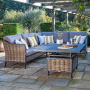 Langley Adjustable Coffee Table/dining Table With Aluminium Slated Top