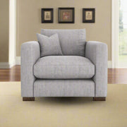 Gray armchair with two cushions on a white background