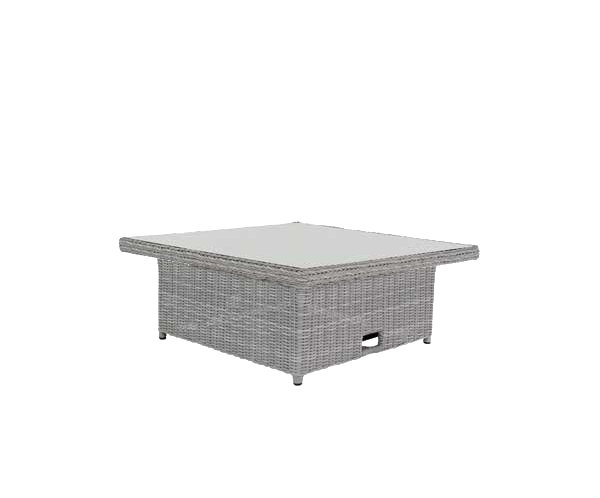 Byron 105cm Square Adjustable Dining Table/coffee Table With 5mm Glass