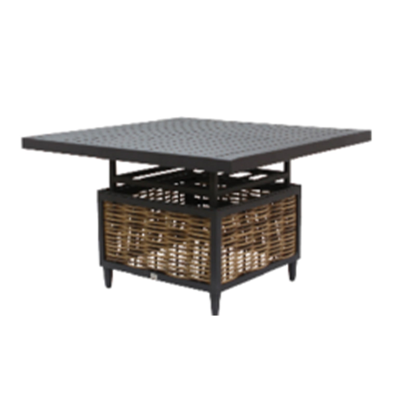 Langley Adjustable Coffee Table/dining Table With Aluminium Slated Top